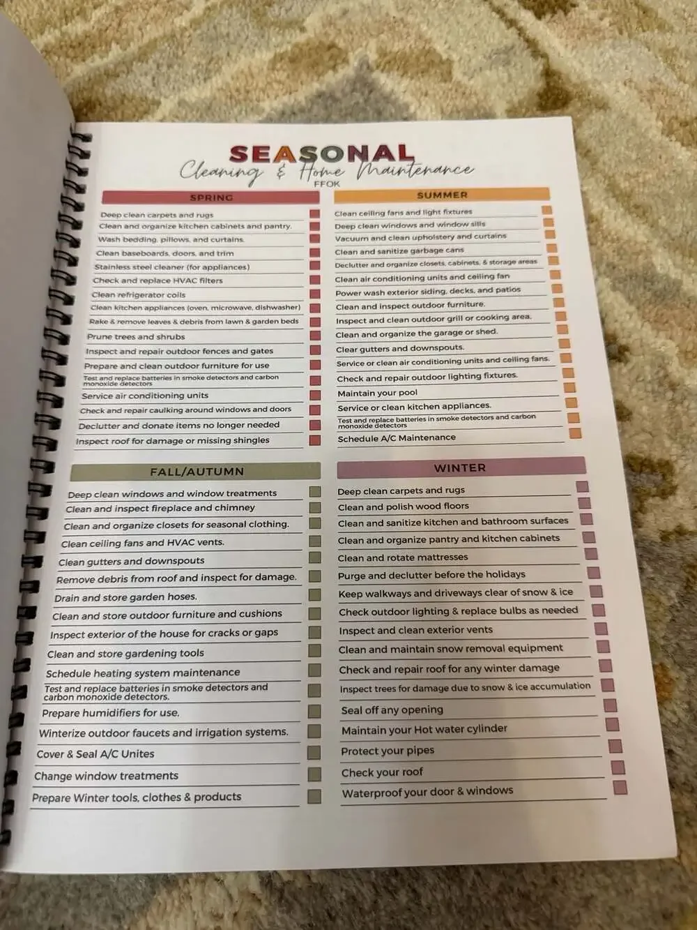ADHD Cleaning Planner Spiral-Bound Household Schedule and Checklist Notebook